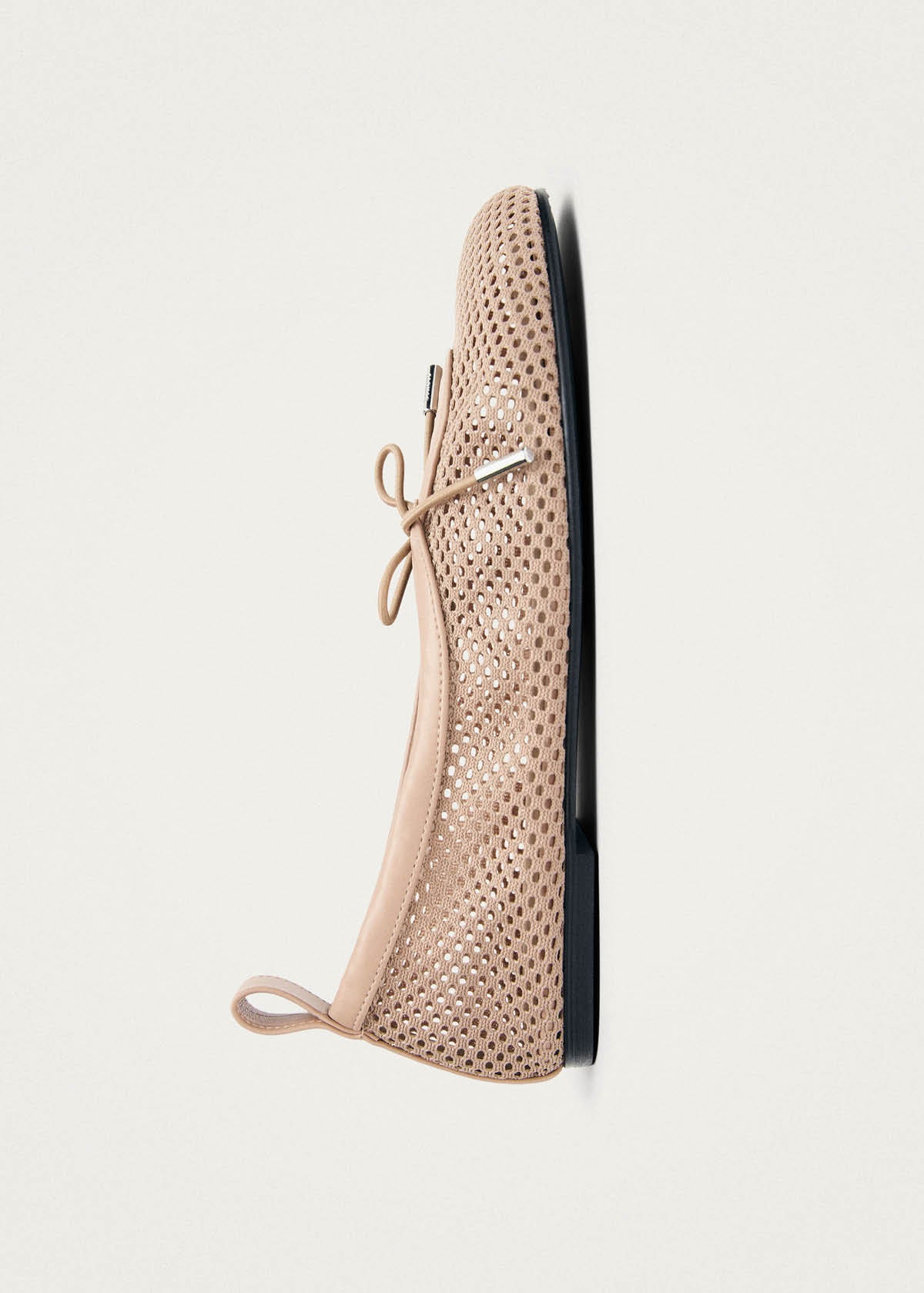 Rosalind Mesh Beige Leather Ballet Flats