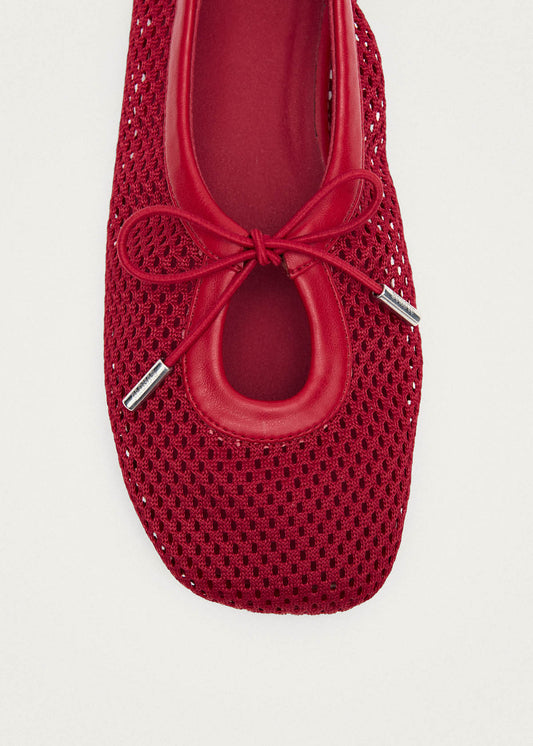 Rosalind Mesh Red Leather Ballet Flats-image