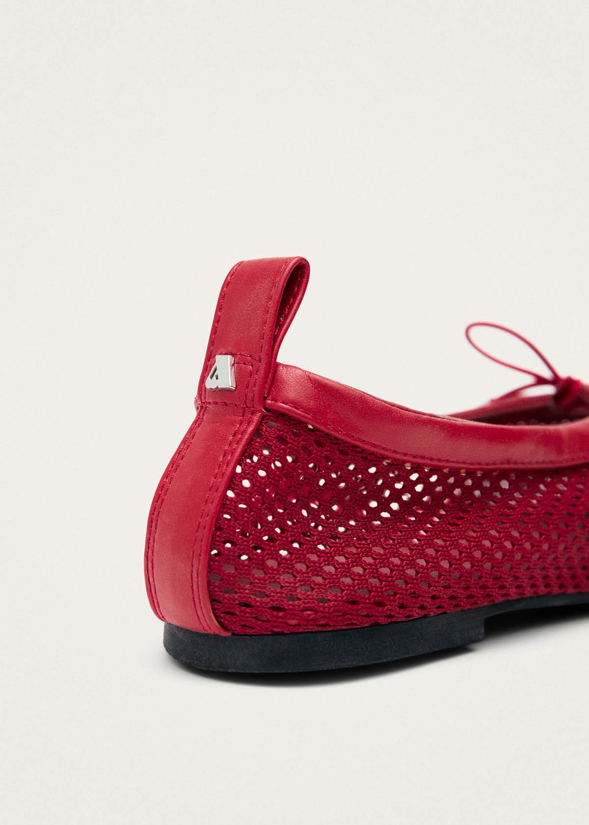 Rosalind Mesh Rote Leder Ballerinas