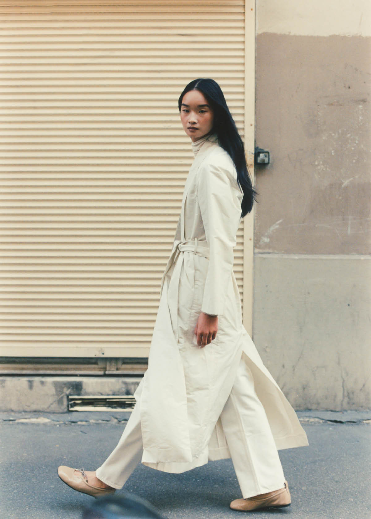 Rosalind Patent Ballerines en Cuir Beige