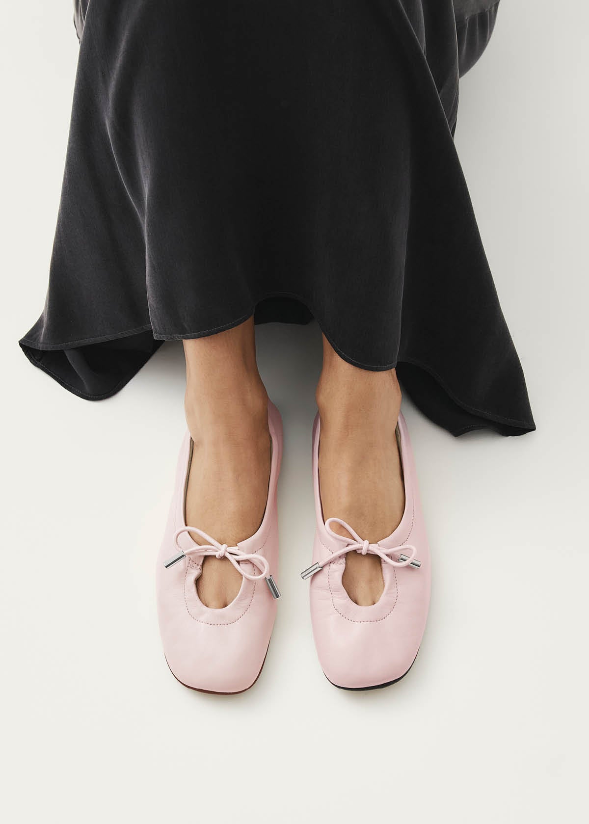 Rosalind Ballerinas aus blassrosa Leder