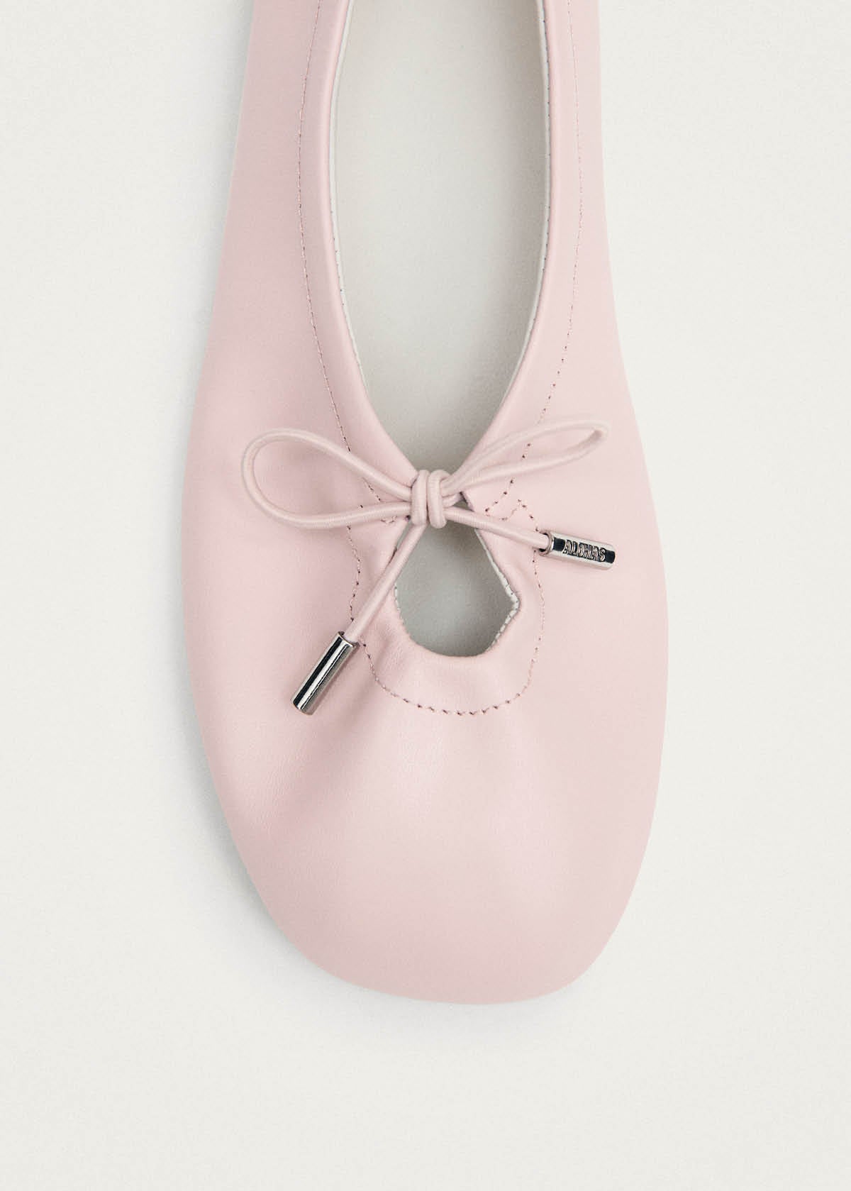 Rosalind Pale Pink Leather Ballet Flats | ALOHAS