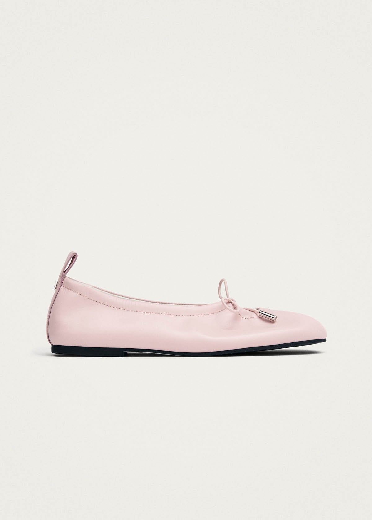 Rosalind Pale Pink Leather Ballet Flats | ALOHAS