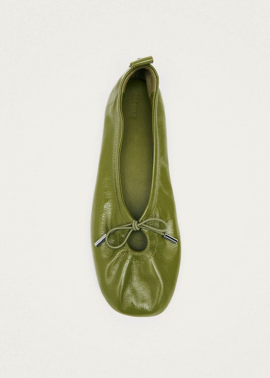 Rosalind Ballerines en Cuir Verni Vert
