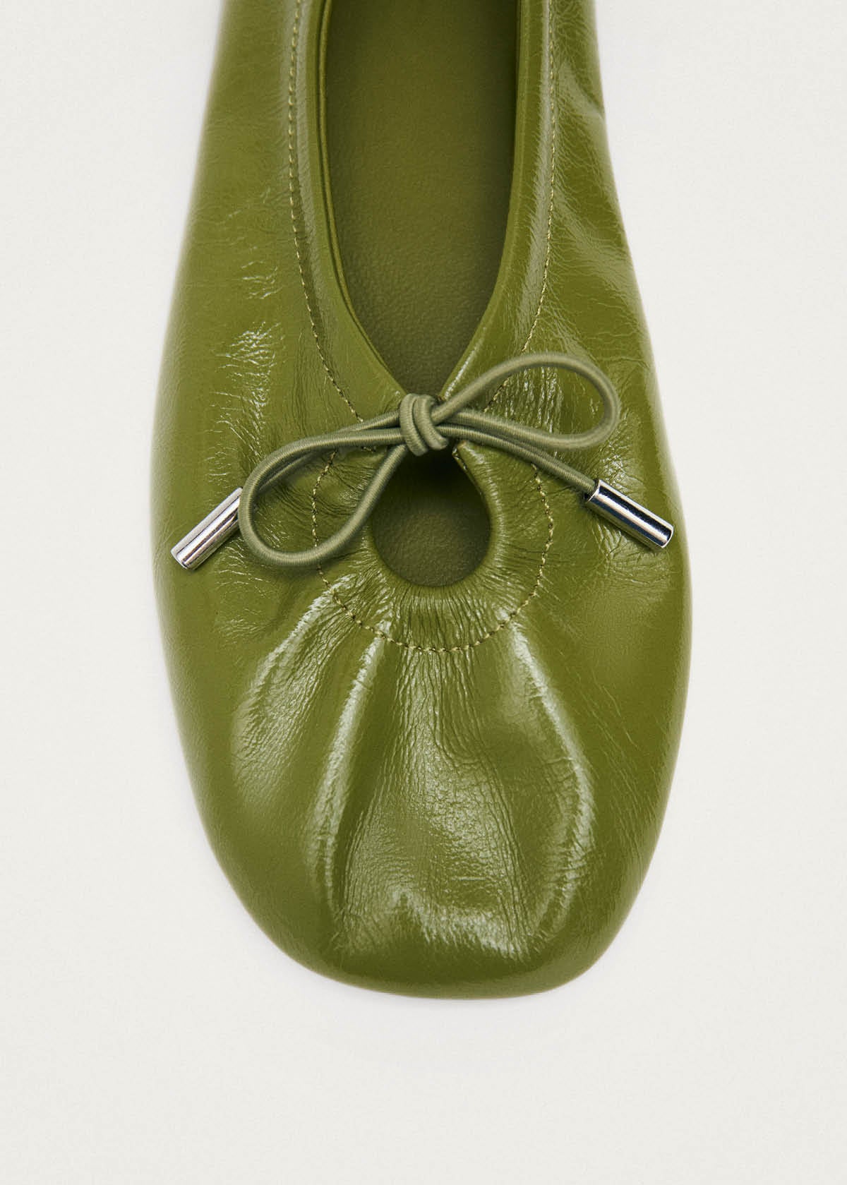 Rosalind Ballerines en Cuir Verni Vert