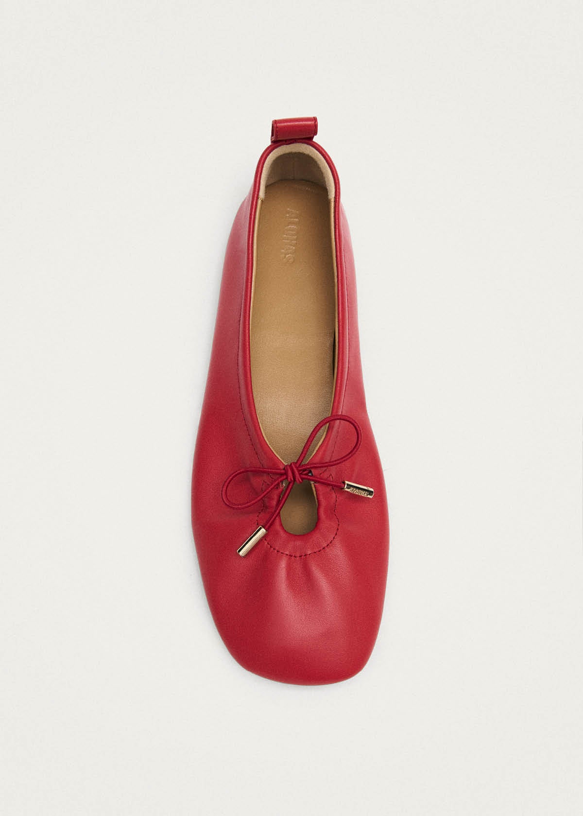 Rosalind Red Leather Ballet Flats