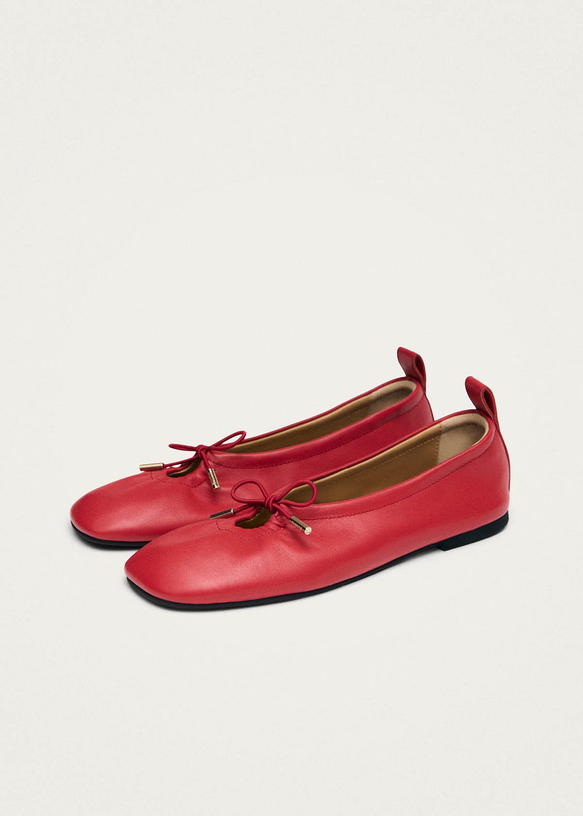 Rosalind Red Leather Ballet Flats