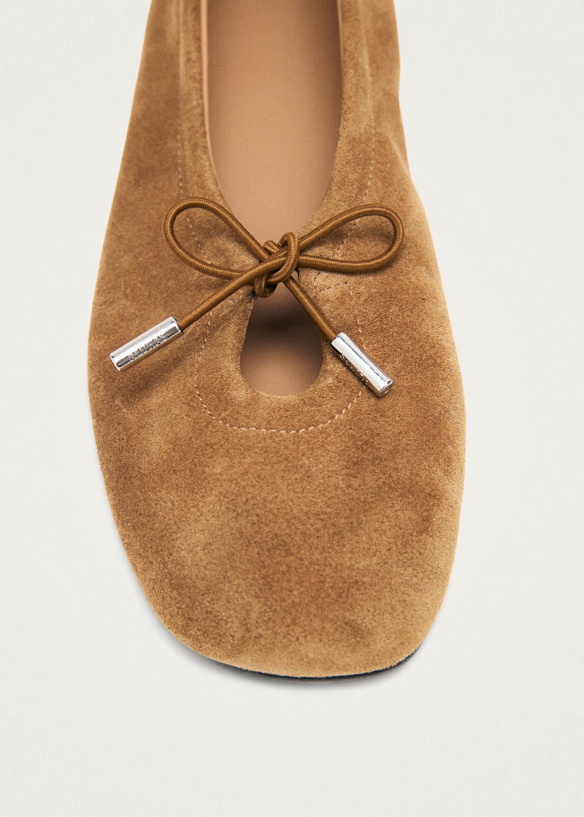 Rosalind Suede Tan Leather Ballet Flats | ALOHAS