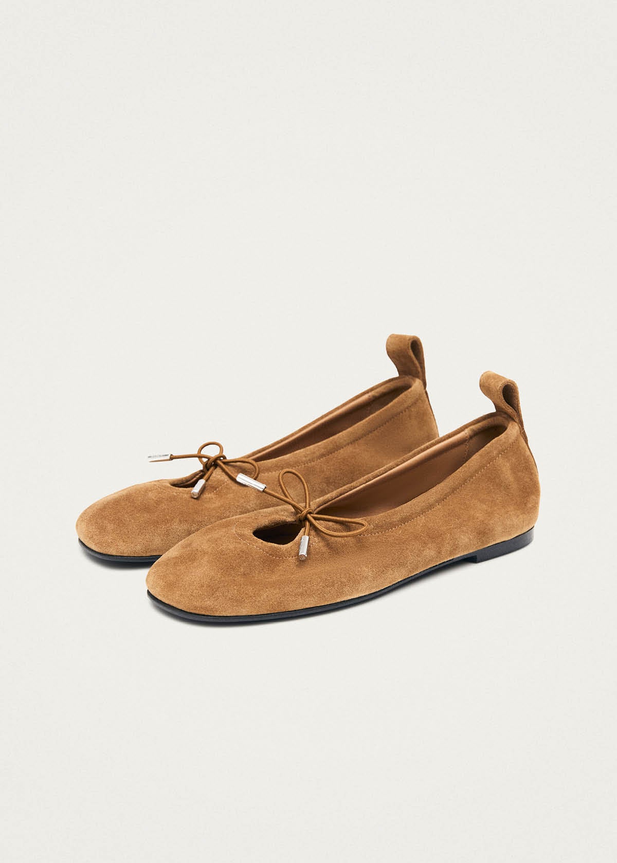Rosalind Suede Tan Leather Ballet Flats | ALOHAS