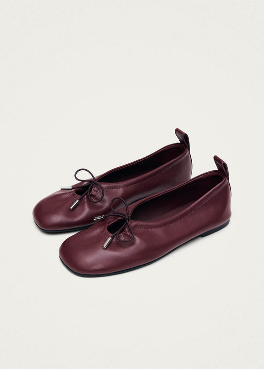 Rosalind Burgundy Vegan Leather Ballet Flats-image