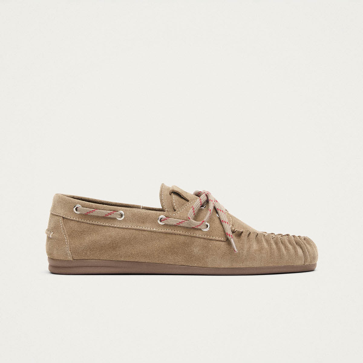 Rowan Sporty Suede Beige Leather Loafers | ALOHAS