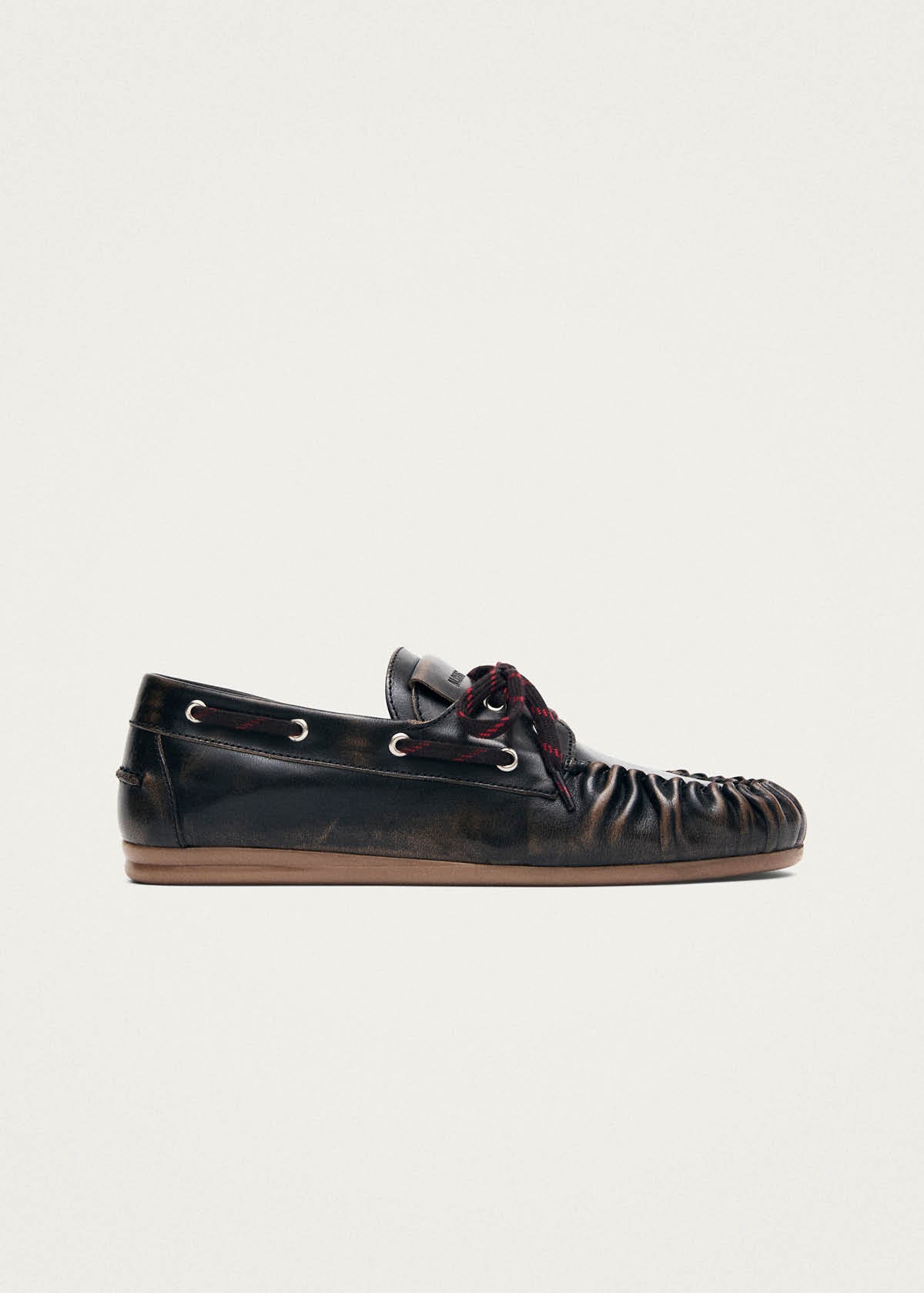 Rowan Sporty Vintage Effect Brown Leather Loafers | ALOHAS