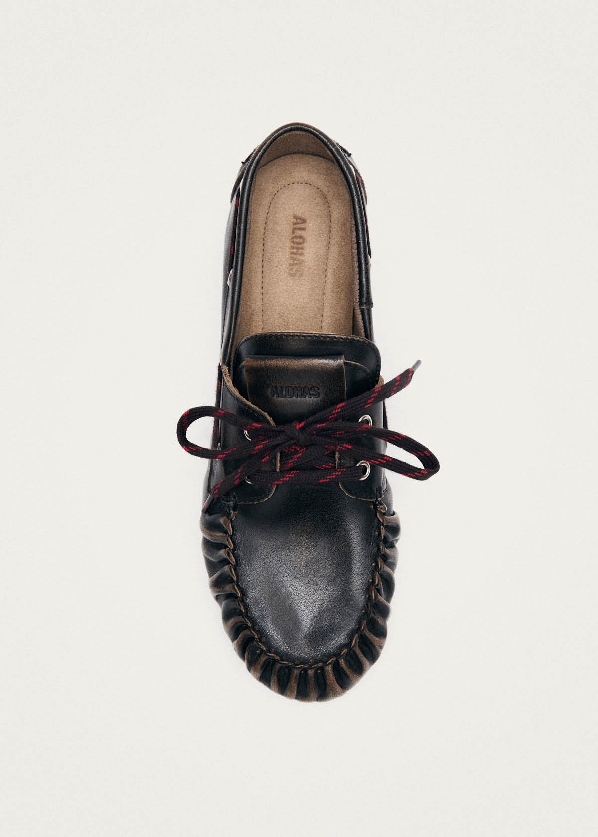 Rowan Sporty Vintage Effect Brown Leather Loafers | ALOHAS