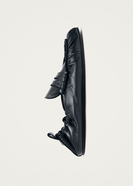Sage Black Leather Loafers-image