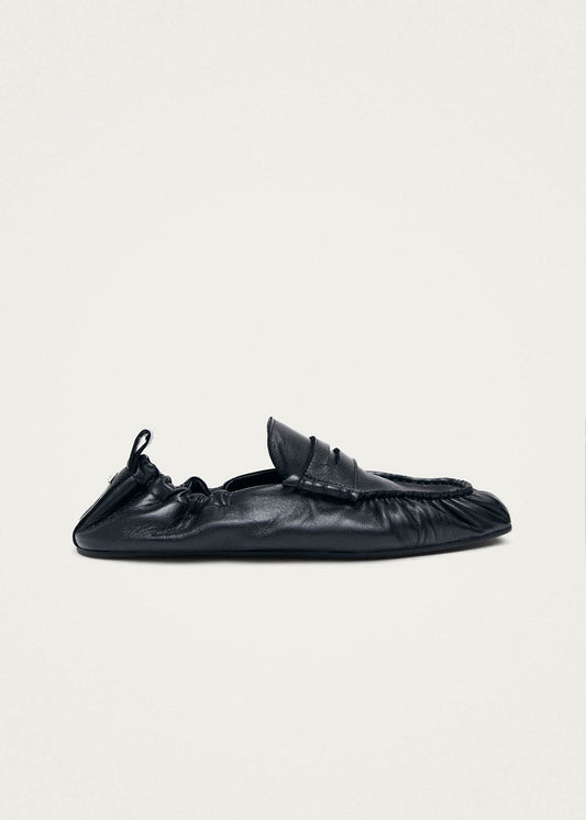 Sage Black Leather Loafers-image