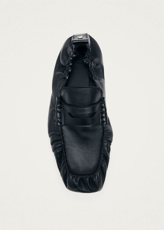 Sage Black Leather Loafers-image