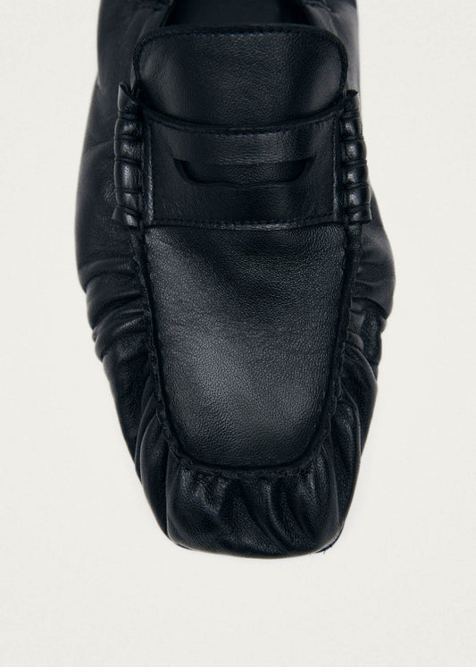 Sage Black Leather Loafers-image