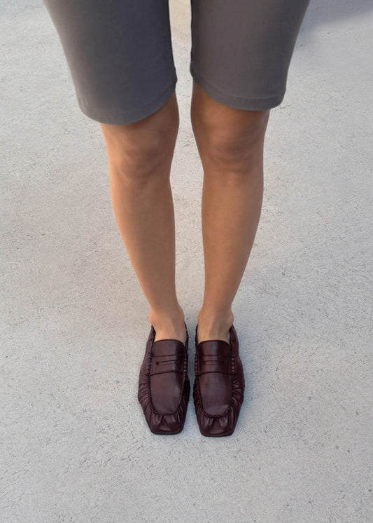 Sage Burgundy Leather Loafers-image