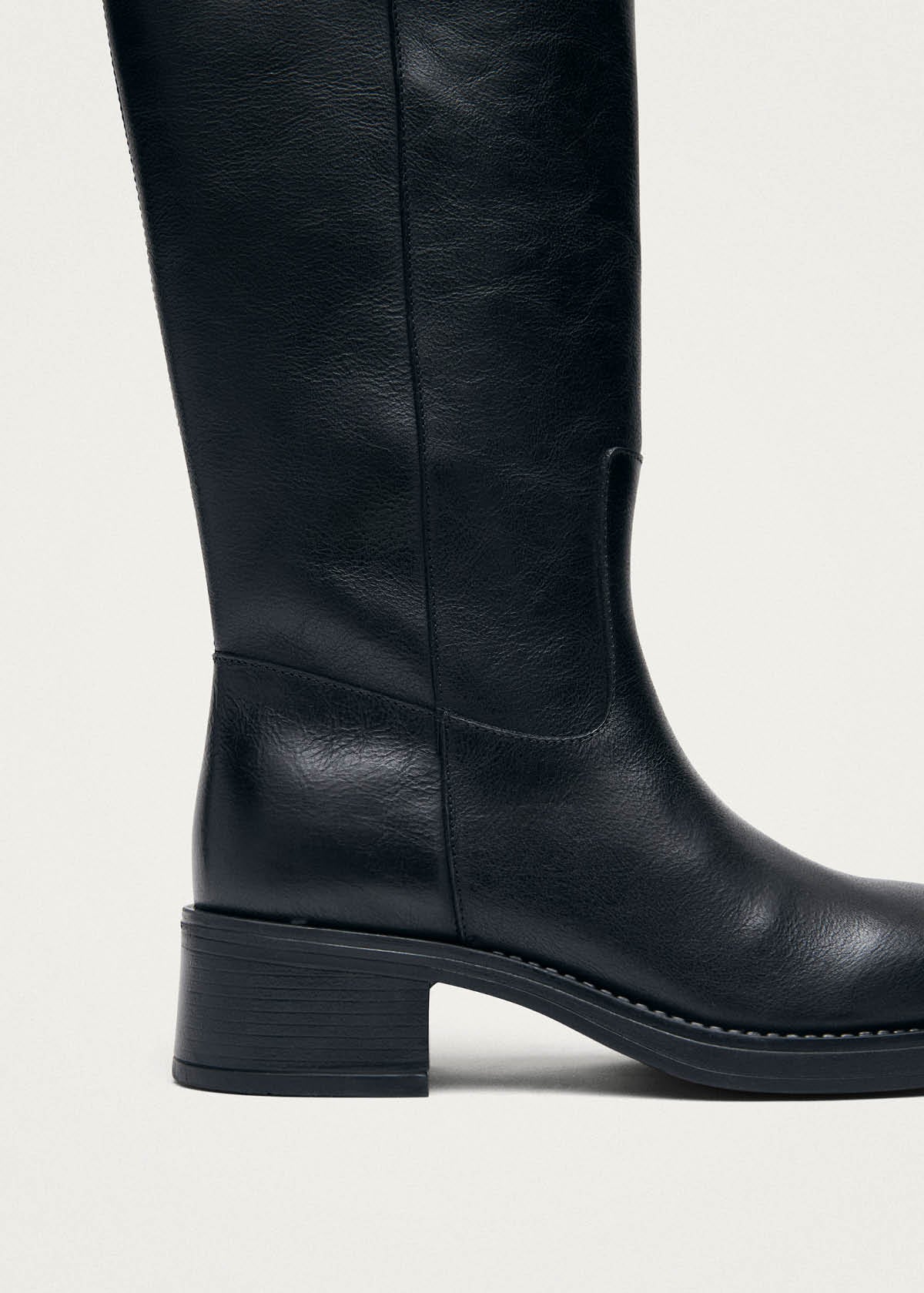 Sajan Botas De Cuero Negras