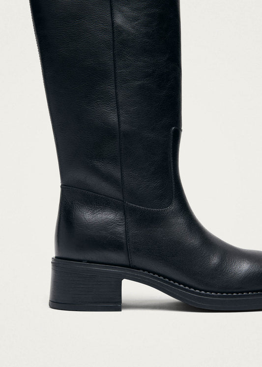 Sajan Black Leather Boots-image