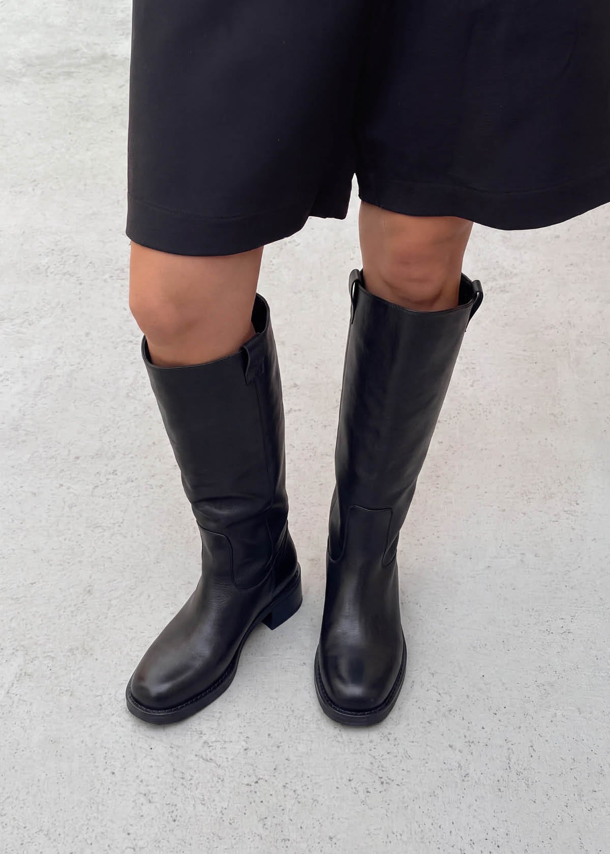 Sajan Botas De Cuero Negras