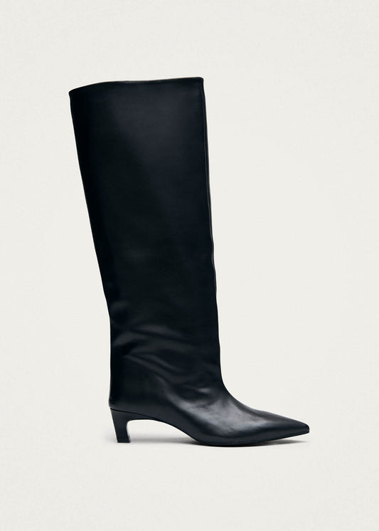 Samia Schwarze Lederstiefel