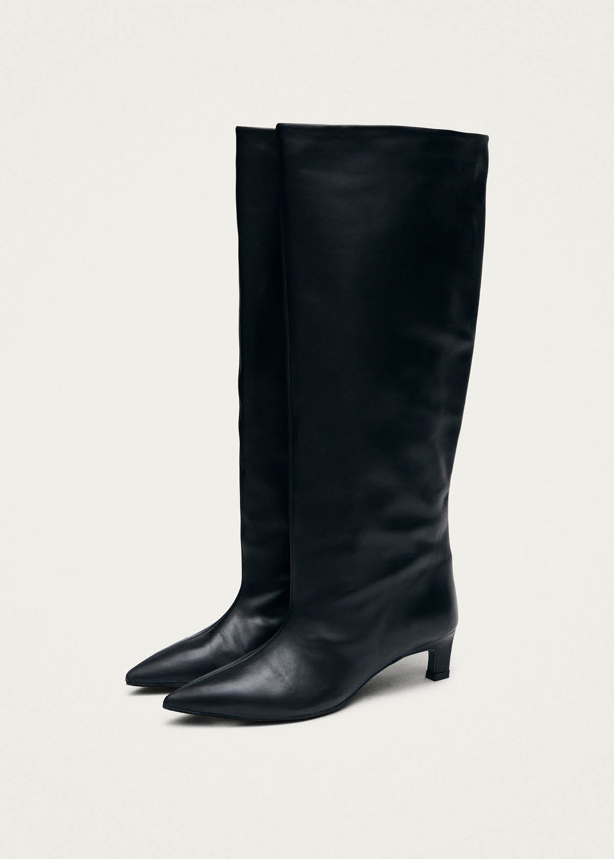Samia Schwarze Lederstiefel