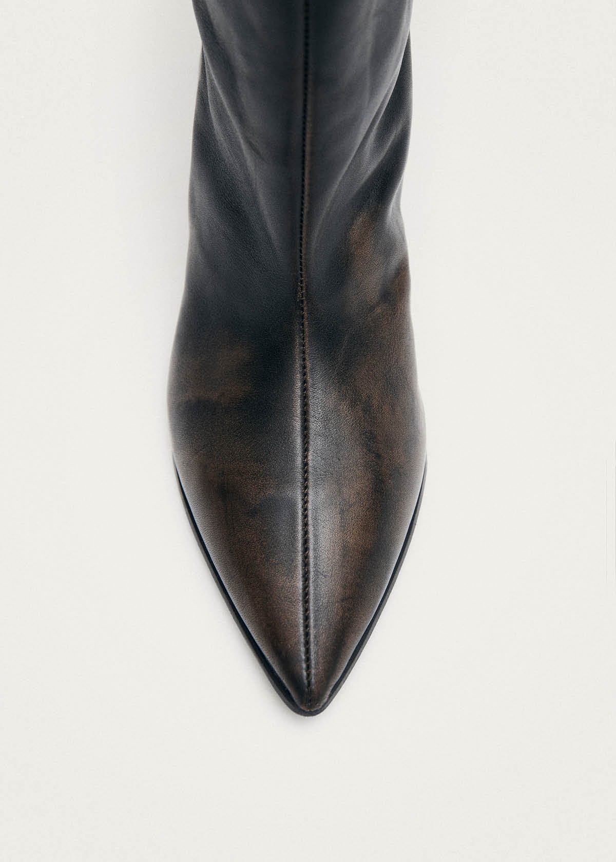 Samia Vintage Effect Brown Leather Boots