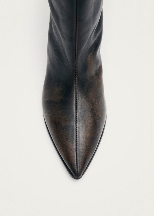 Samia Botas de Cuero Marrón con Efecto Vintage-image
