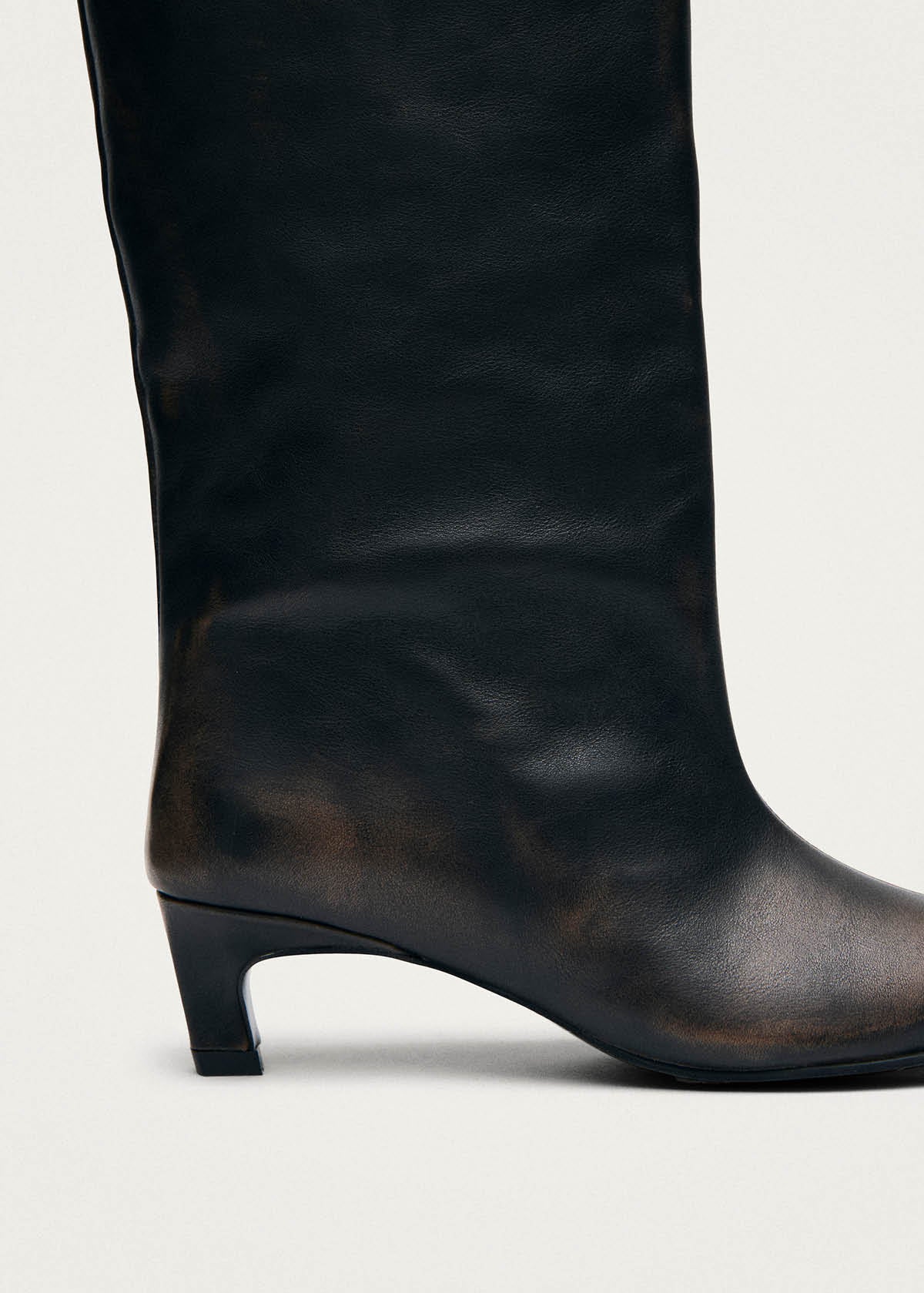 Samia Vintage Effect Brown Leather Boots