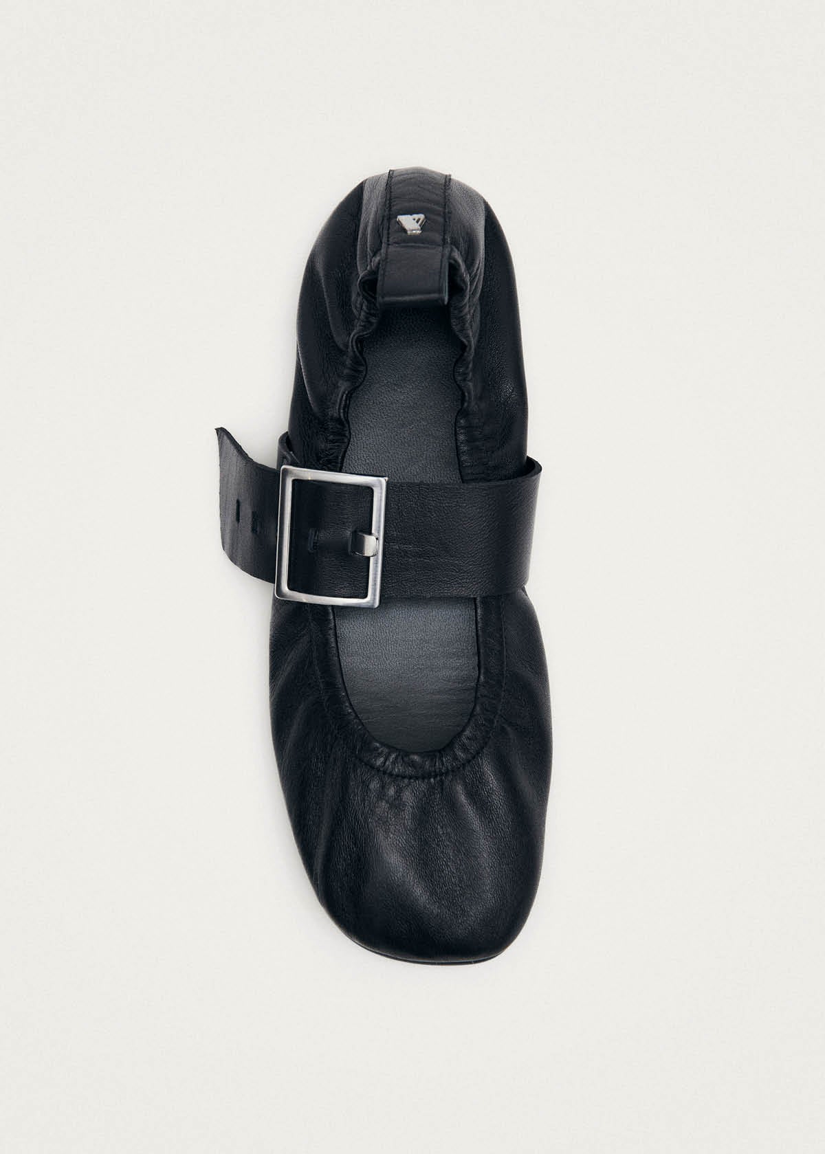 Sarea Schwarze Leder-Ballerinas