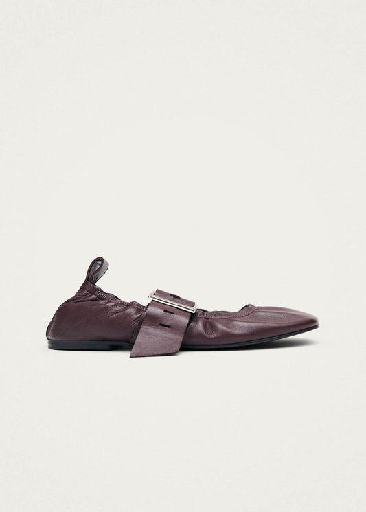 Sarea Burgundy Leather Ballet Flats-image