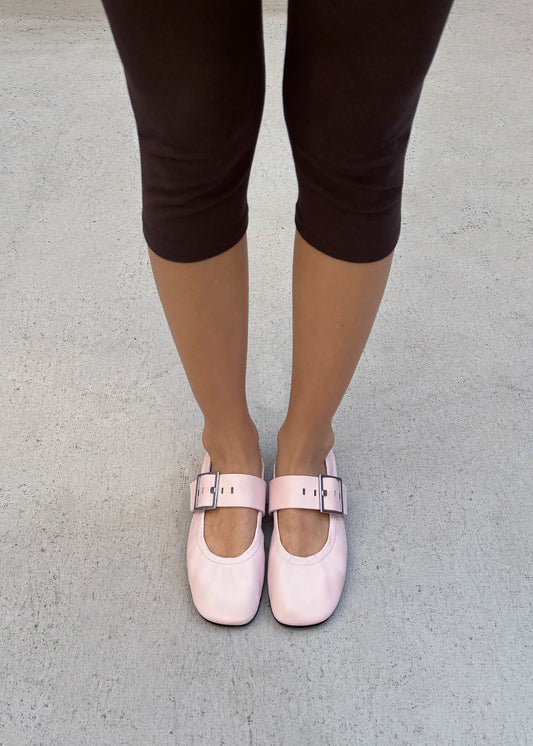 Sarea Pink Leather Ballet Flats-image