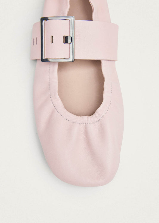 Sarea Pink Leather Ballet Flats-image