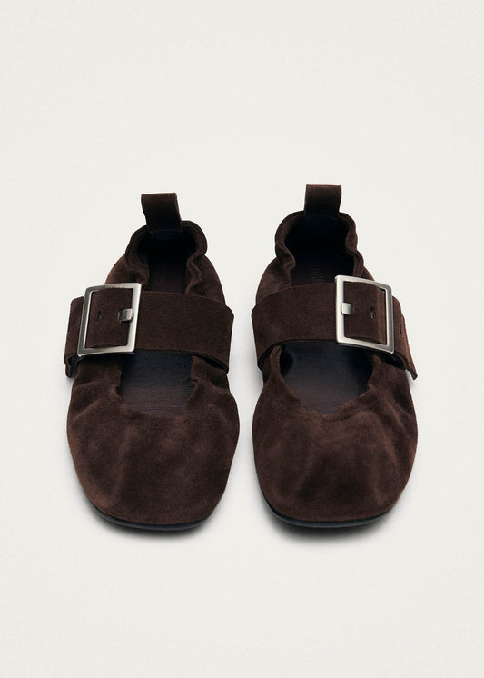 Sarea Suede Brown Leather Ballet Flats-image