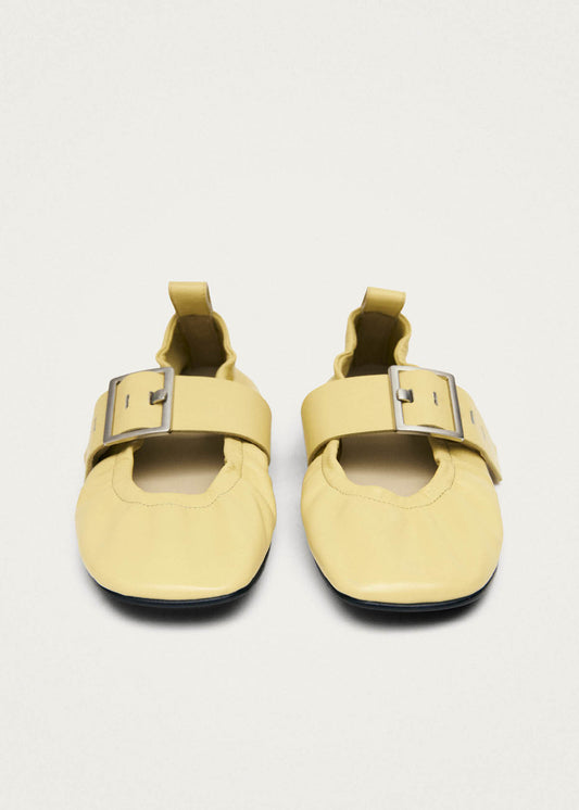 Sarea Vanilla Leather Ballet Flats-image
