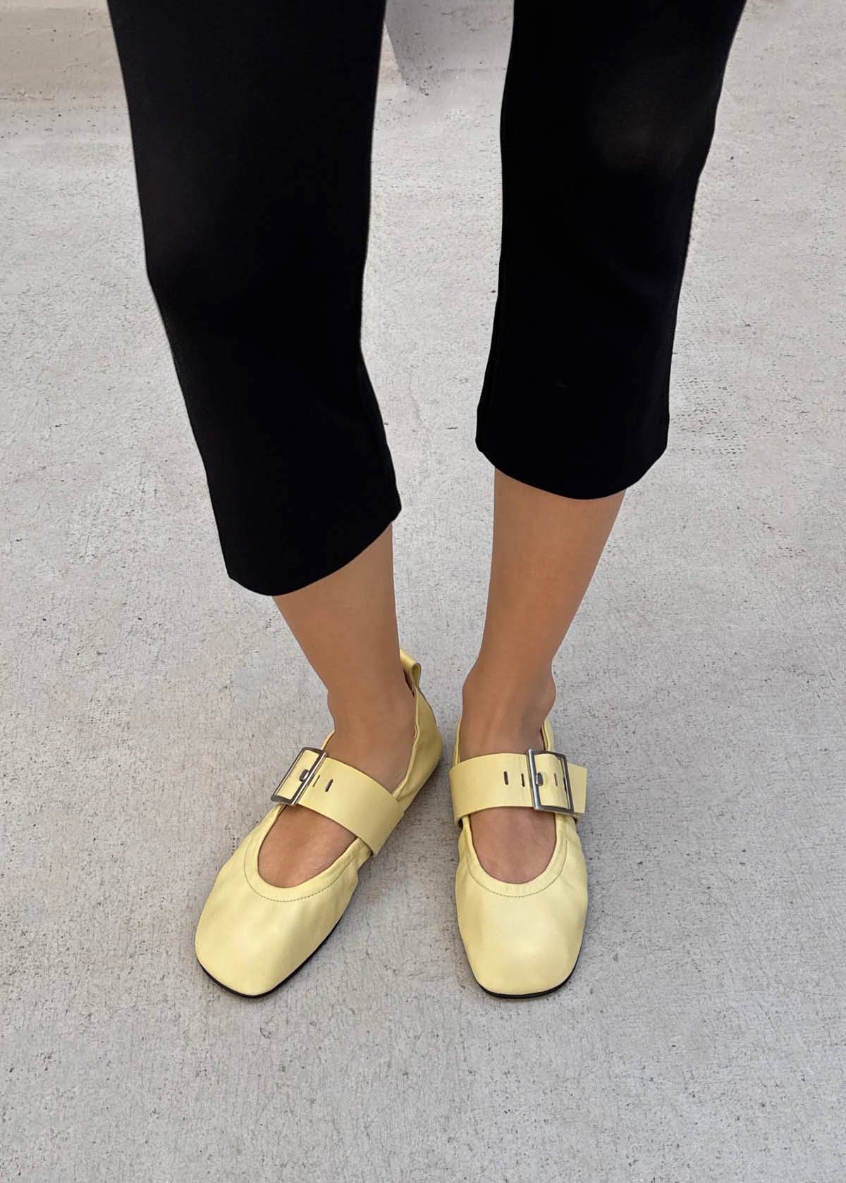 Sarea Vanille Leder Ballerinas