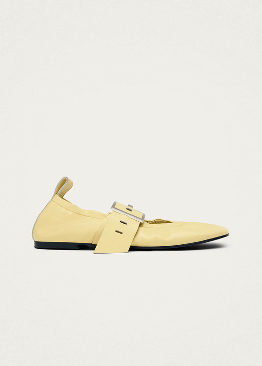 Sarea Vanilla Leather Ballet Flats-image