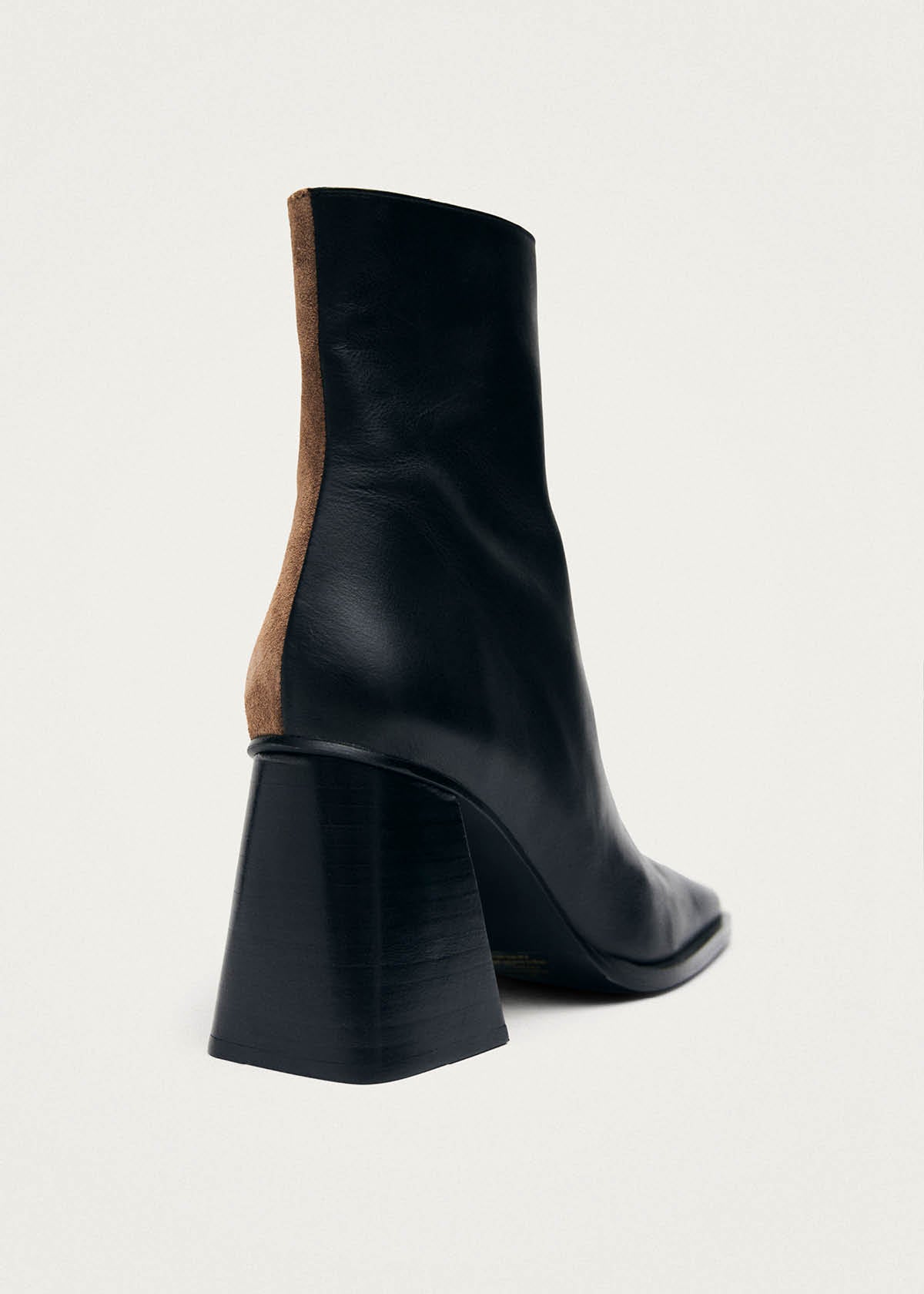 South Bicolor Black Brown Leather Ankle Boots