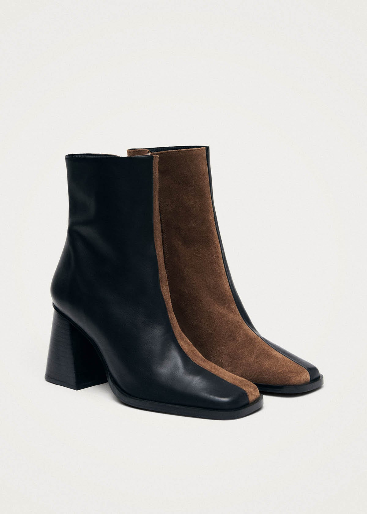 South Bottines En Cuir Bicolore Noir Marron