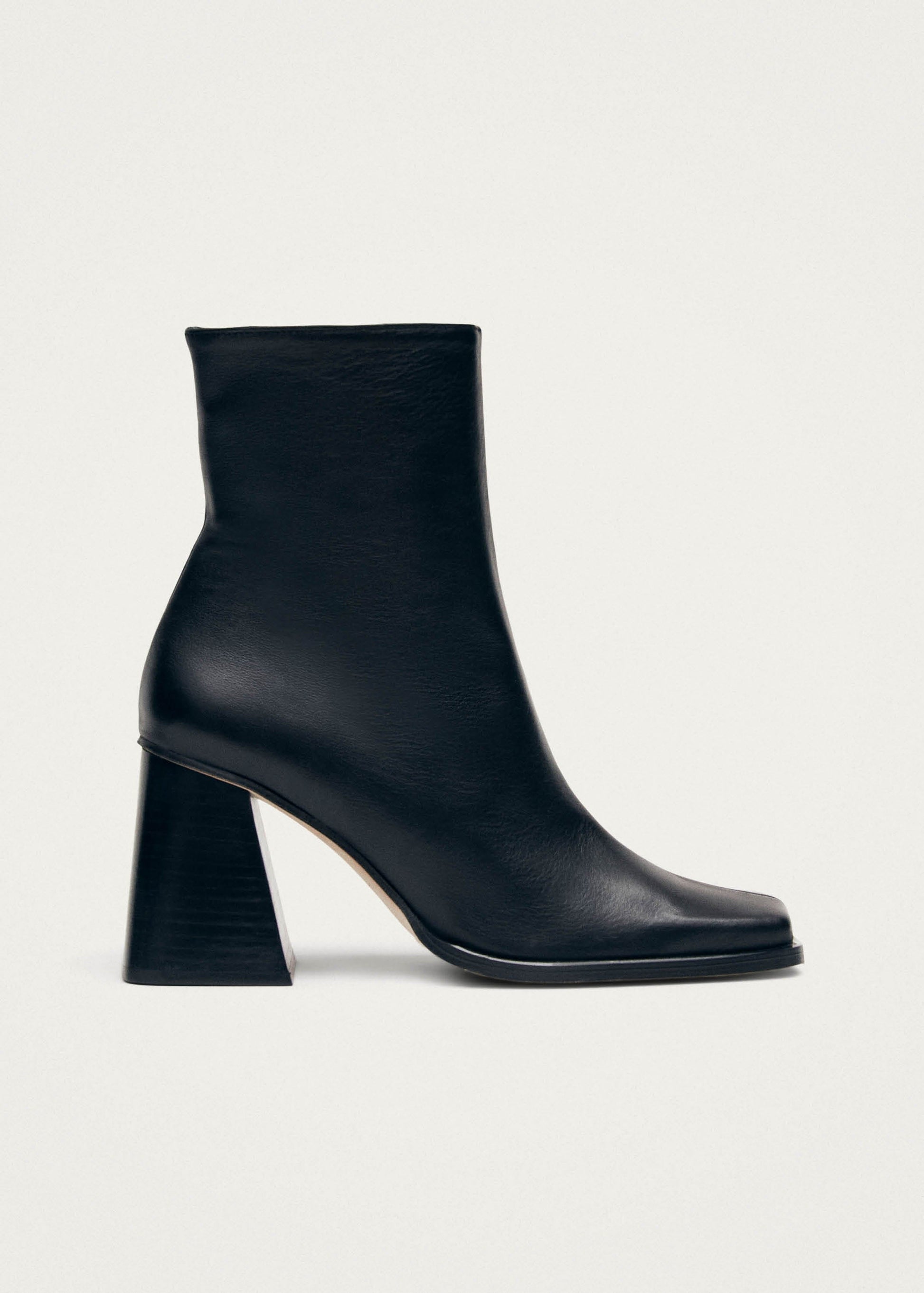 South Black Leather Ankle Boots - Main Image