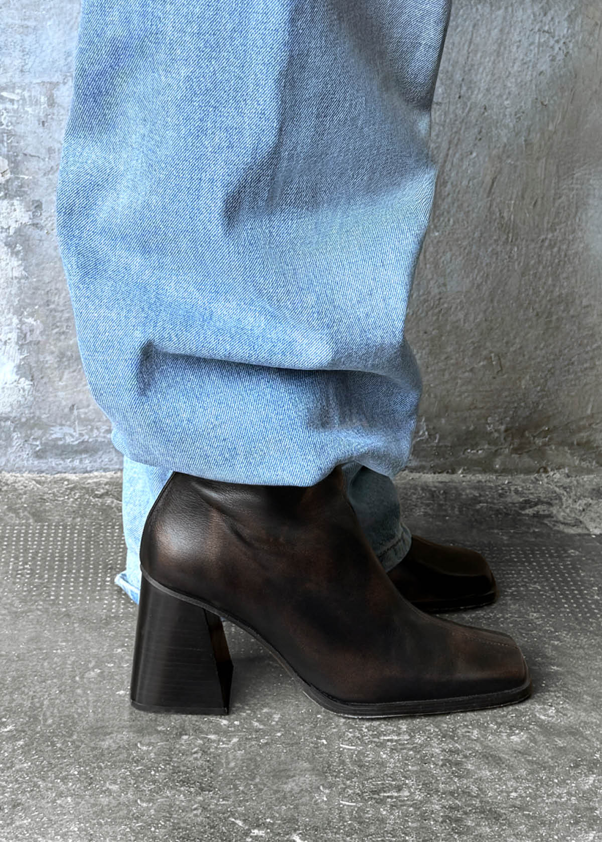 South Botines Marrones con Efecto Vintage