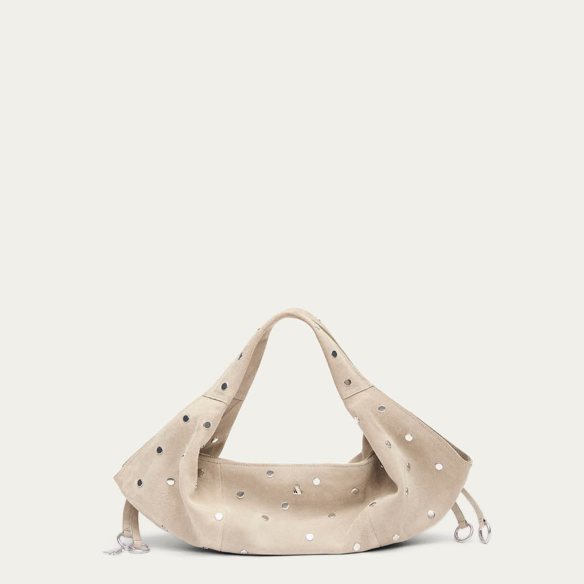 Sue Mini All Studs Suede Beige Leather Bag