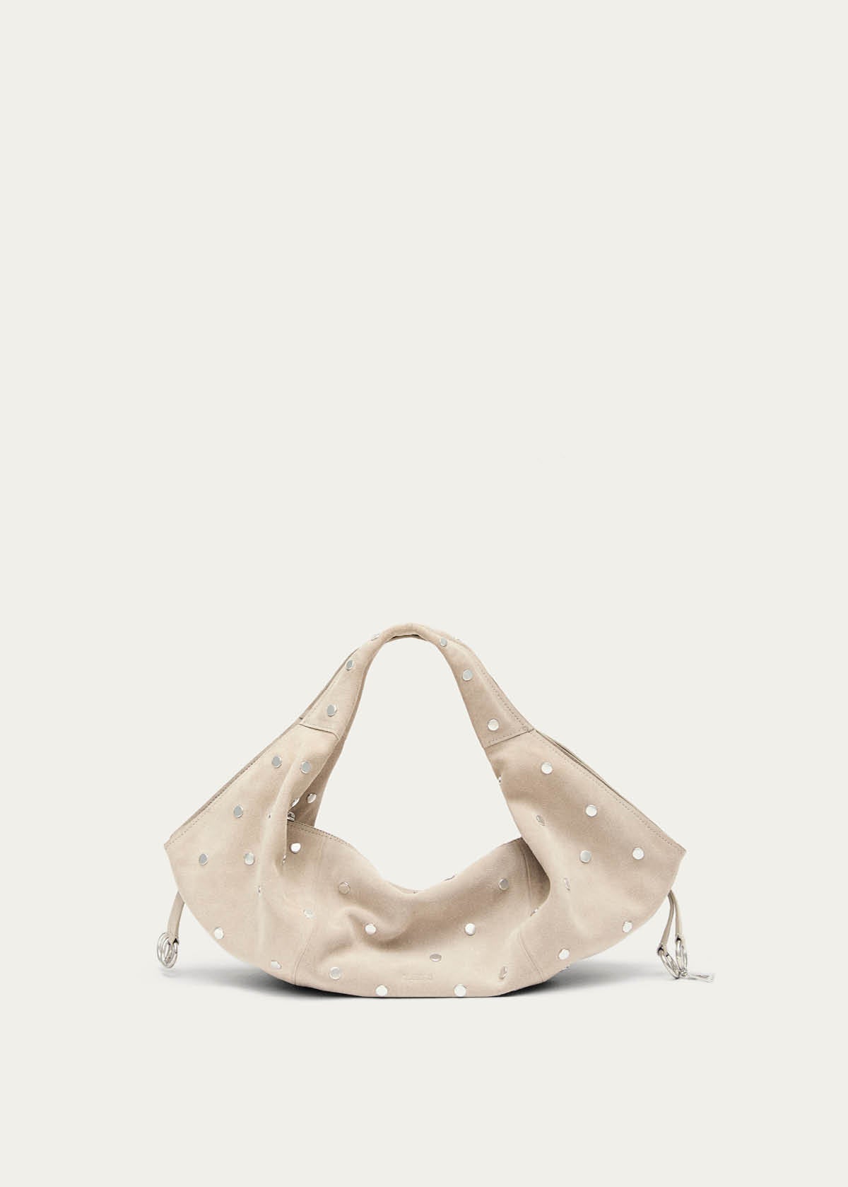 Sue Mini All Studs Suede Beige Leather Bag