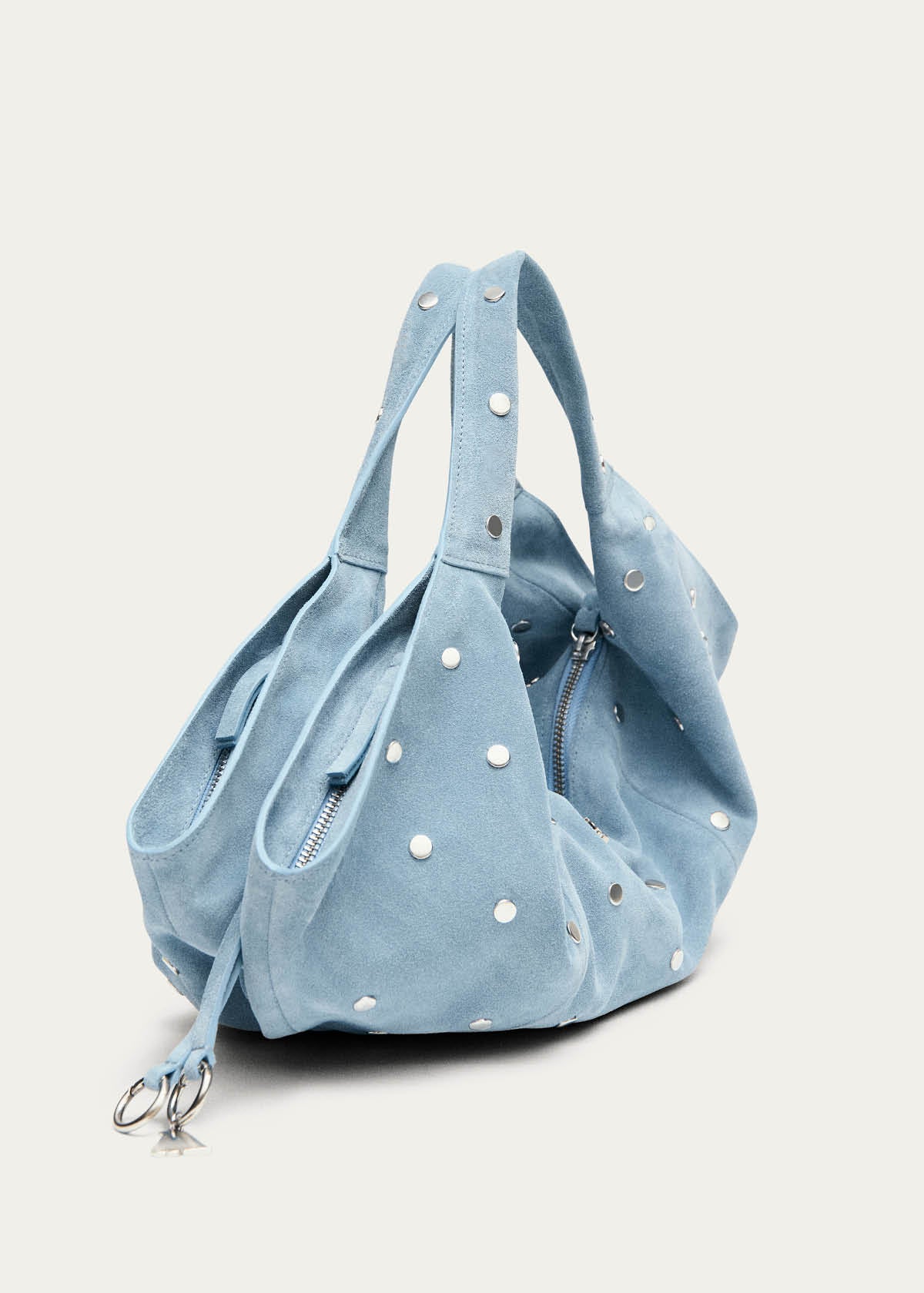 Sue Mini All Studs Suede Sky Blue Leather Bag