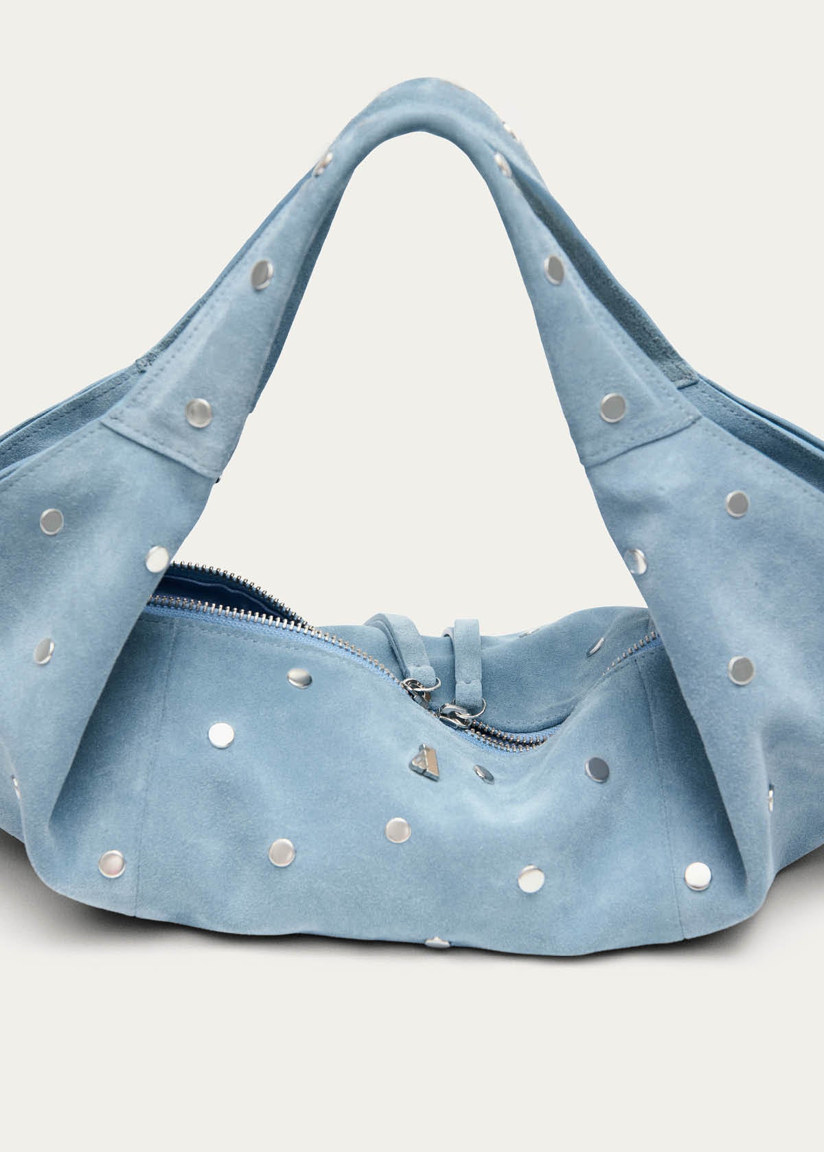 Sue Mini All Studs Suede Sky Blue Leather Bag