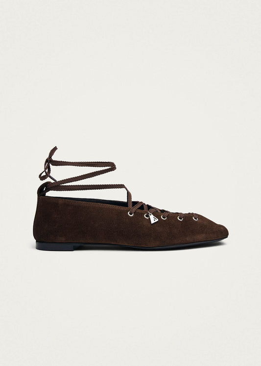 Suna Wildleder Ballerinas in Braun-image