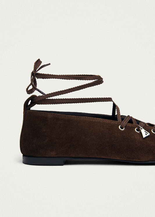 Suna Wildleder Ballerinas in Braun-image
