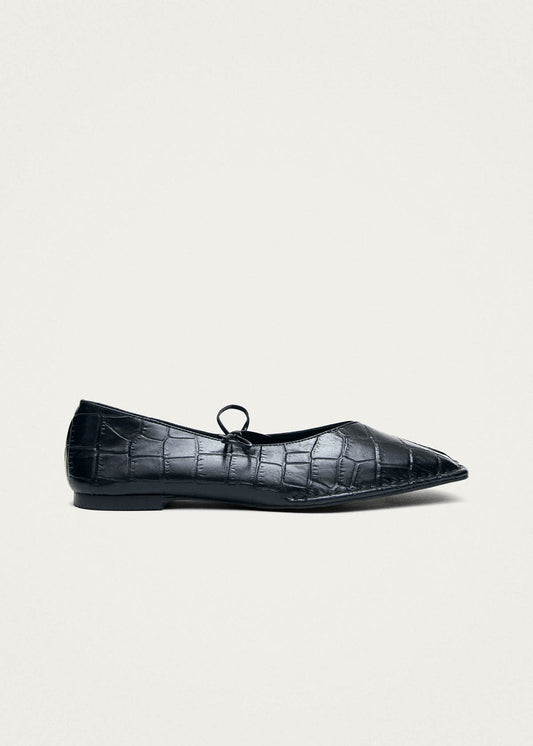 Ballerines en cuir noir Sway Croco-image