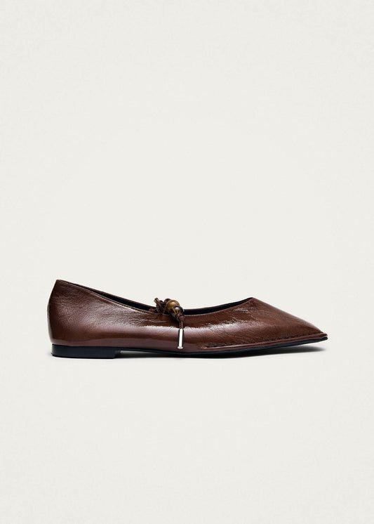 Sway Beads Rift Brown Leather Ballet Flats-image